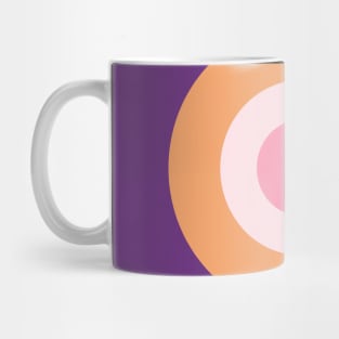 Circle Pattern of Blue, Purple, Orange and Pink Mug